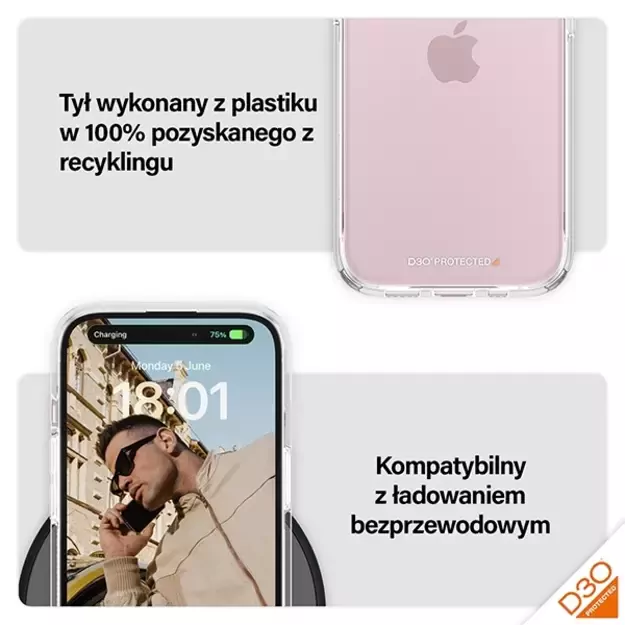 PanzerGlass HardCase with D3O and Military Grade Certification for iPhone 15/14/13 - Transparent 11