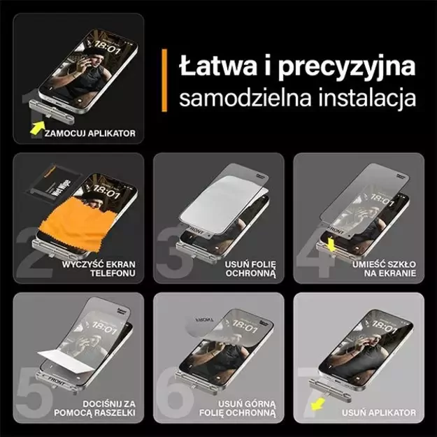 PanzerGlass Matrix Ultra-Wide-Fit hybrid glass for iPhone 15 Pro with positioner 7