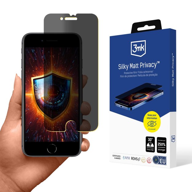 Privacy Screen Protector Matte 3mk Silky Matt Privacy for Apple iPhone SE 2022