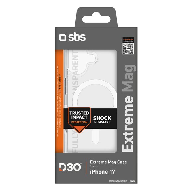 SBS Extreme Mag Case with D3O Technology for iPhone 17 - Transparent 1