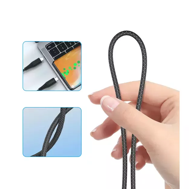 Choetech XCC-1051 magnetic USB-C / USB-C PD 3.1 cable 240W 1.8m - black 2