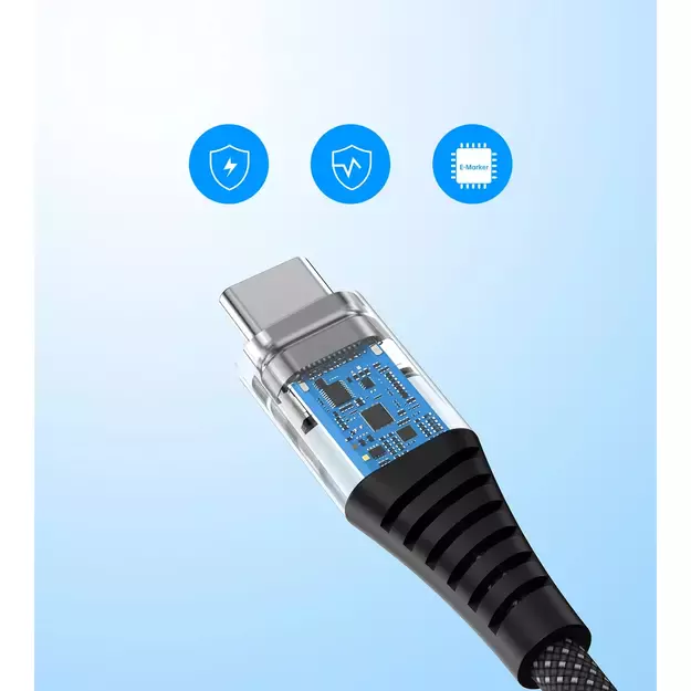 Choetech XCC-1051 magnetic USB-C / USB-C PD 3.1 cable 240W 1.8m - black 3