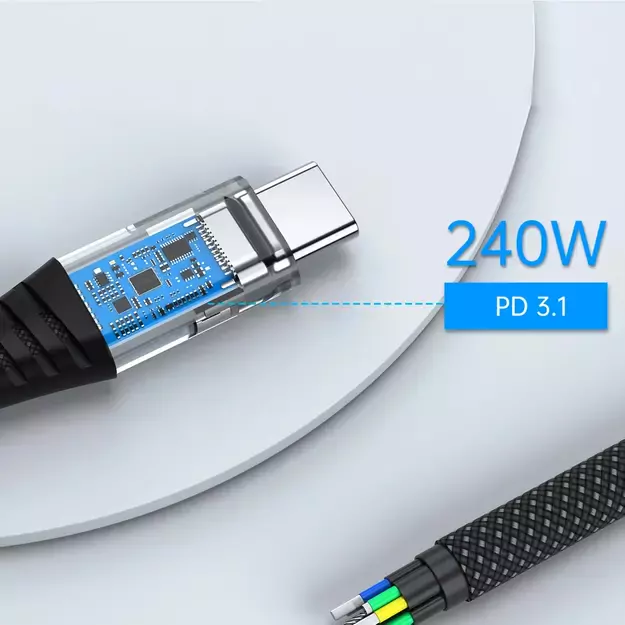 Choetech XCC-1051 magnetic USB-C / USB-C PD 3.1 cable 240W 1.8m - black 8