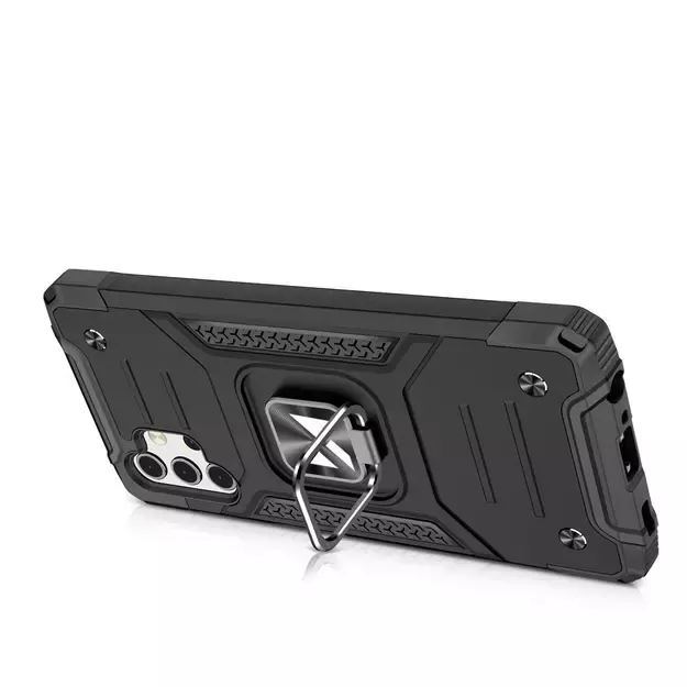 Wozinsky Ring Armor Case Kickstand Tough Rugged Cover for Samsung Galaxy A32 5G black 3