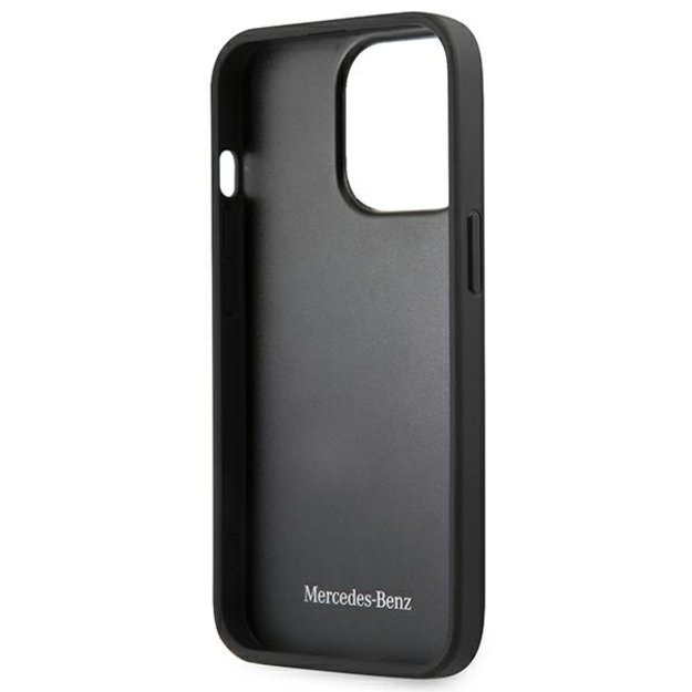 Mercedes MEHCP13LMBLBK iPhone 13 Pro / 13 6,1  czarny/black hardcase Leather Meshed Metal Logo 13