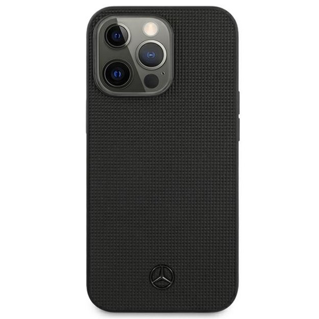 Mercedes MEHCP13LMBLBK iPhone 13 Pro / 13 6,1  czarny/black hardcase Leather Meshed Metal Logo 9