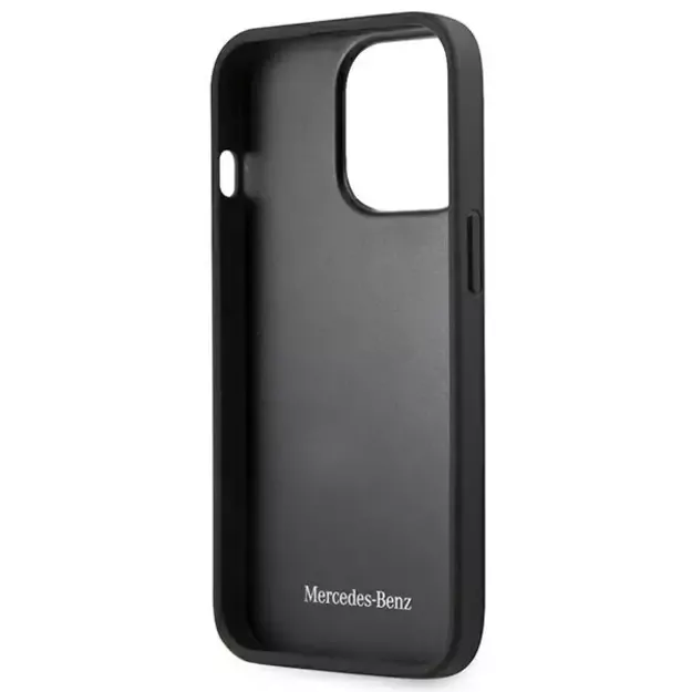 Mercedes MEHCP13LMBLBK iPhone 13 Pro / 13 6,1  czarny/black hardcase Leather Meshed Metal Logo 6