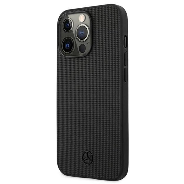 Mercedes MEHCP13LMBLBK iPhone 13 Pro / 13 6,1  czarny/black hardcase Leather Meshed Metal Logo 8