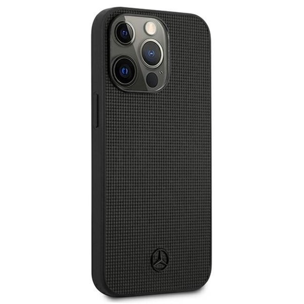 Mercedes MEHCP13LMBLBK iPhone 13 Pro / 13 6,1  czarny/black hardcase Leather Meshed Metal Logo 10
