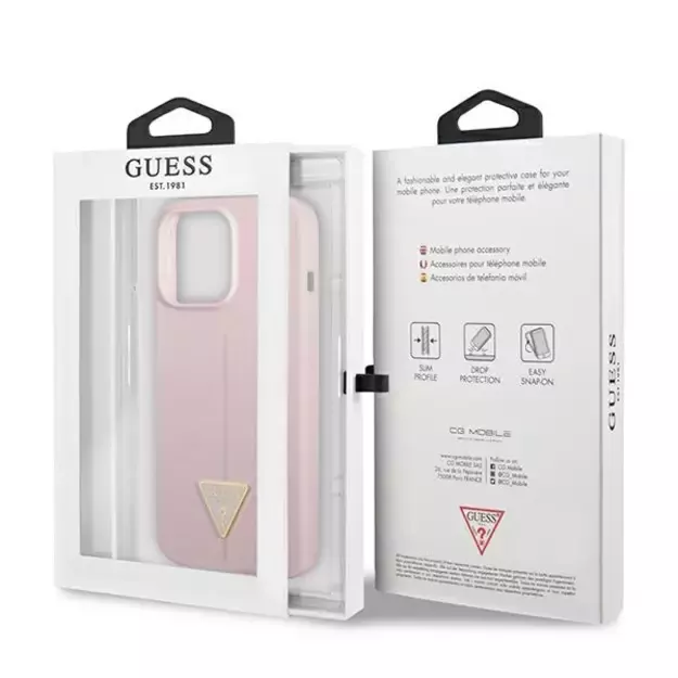 Guess GUHCP13XSLTGU iPhone 13 Pro Max 6.7&quot  purple/purple hardcase Silicone Triangle 1