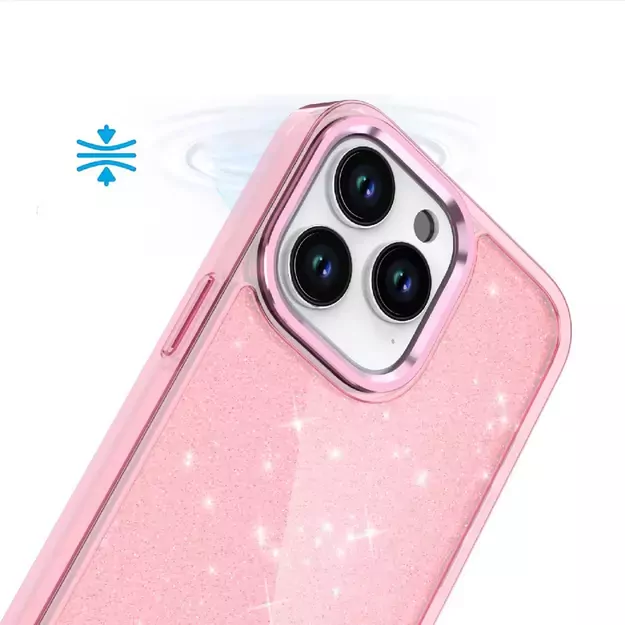 Glitter Case for iPhone 16 Pro - pink with glitter 15