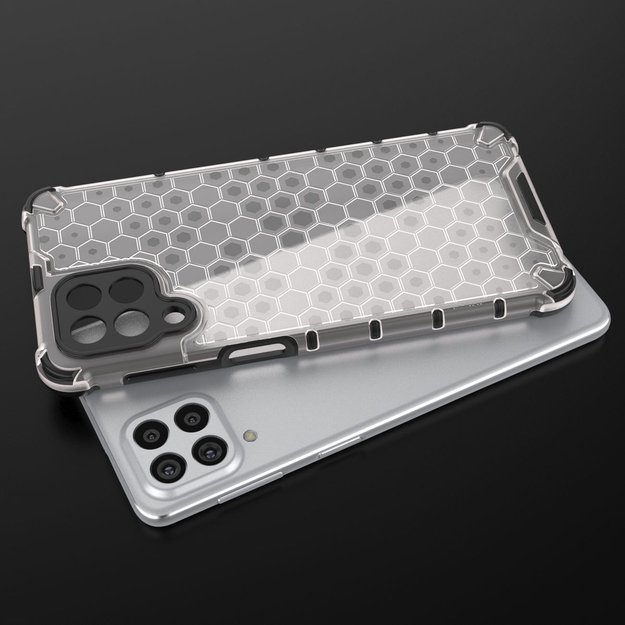 Honeycomb case armored cover with a gel frame for Samsung Galaxy M53 5G black 19