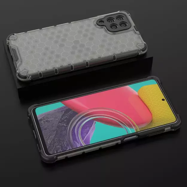 Honeycomb case armored cover with a gel frame for Samsung Galaxy M53 5G black 30