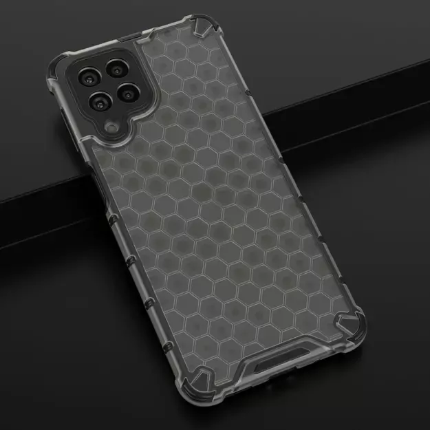 Honeycomb case armored cover with a gel frame for Samsung Galaxy M53 5G black 32