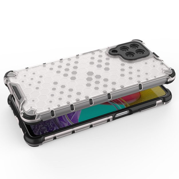 Honeycomb case armored cover with a gel frame for Samsung Galaxy M53 5G black 3