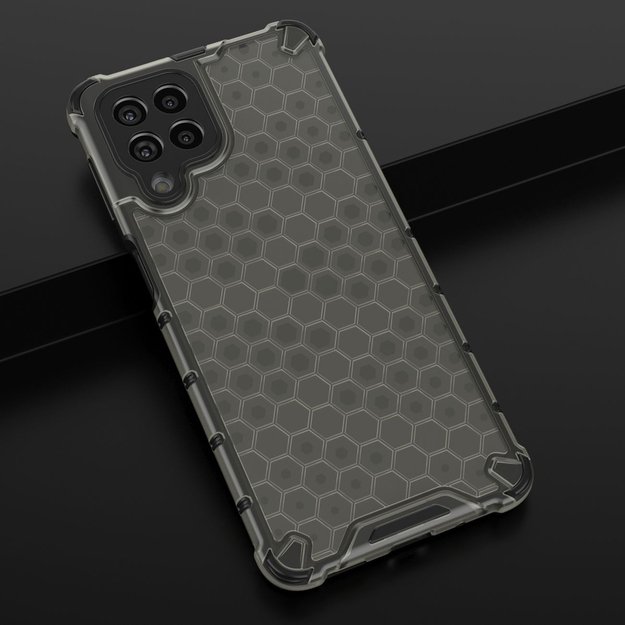 Honeycomb case armored cover with a gel frame for Samsung Galaxy M53 5G black 35
