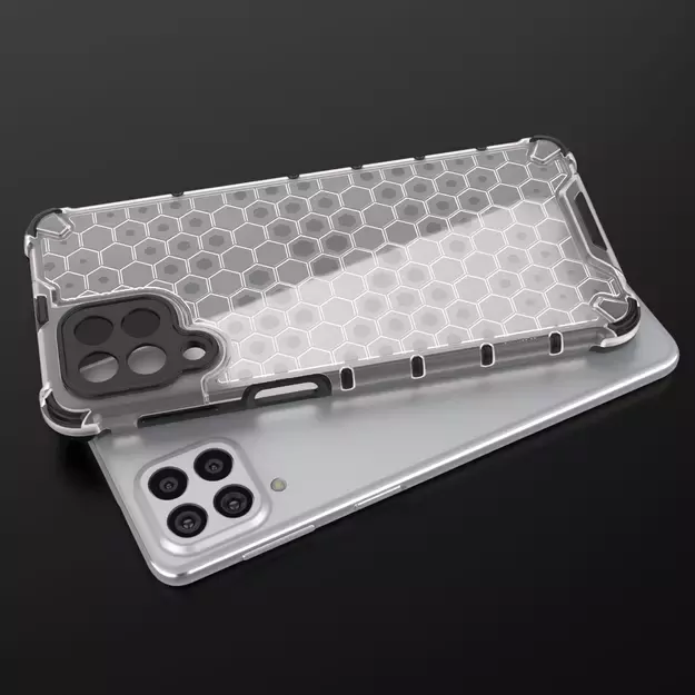 Honeycomb case armored cover with a gel frame for Samsung Galaxy M53 5G black 16