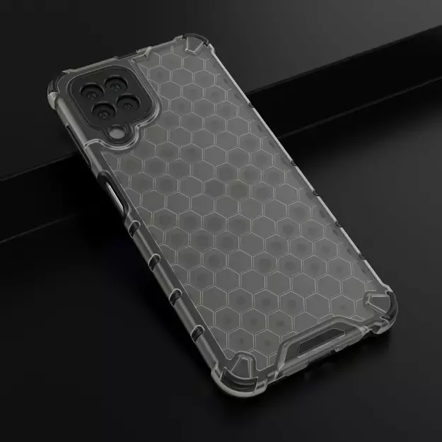Honeycomb Case armor cover with TPU Bumper for Samsung Galaxy A22 4G black 13