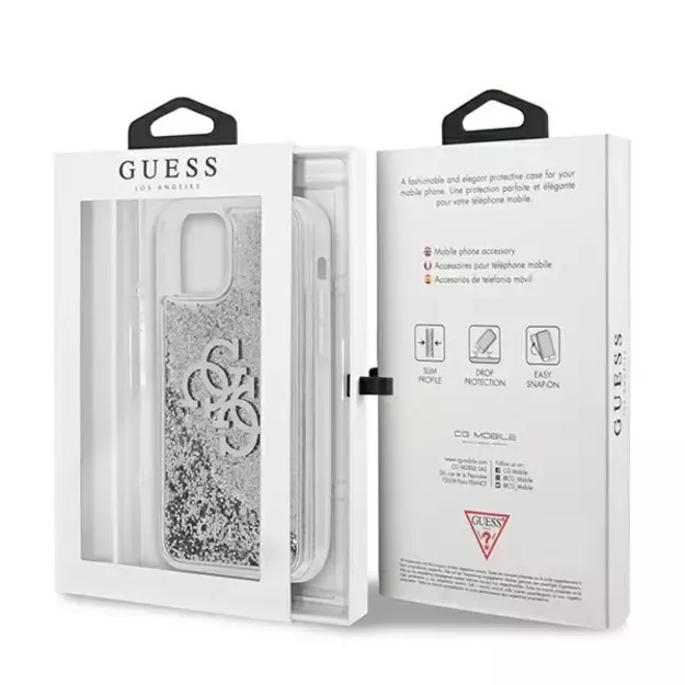 Guess GUHCP12LLG4GSI iPhone 12 Pro Max 6.7&quot  silver/silver hardcase 4G Big Liquid Glitter 7