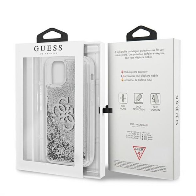 Guess GUHCP12LLG4GSI iPhone 12 Pro Max 6.7&quot  silver/silver hardcase 4G Big Liquid Glitter 14