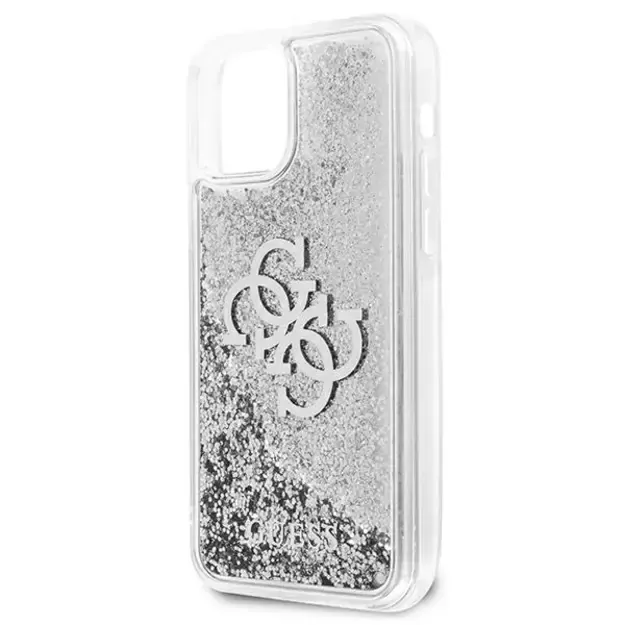 Guess GUHCP12LLG4GSI iPhone 12 Pro Max 6.7&quot  silver/silver hardcase 4G Big Liquid Glitter 5