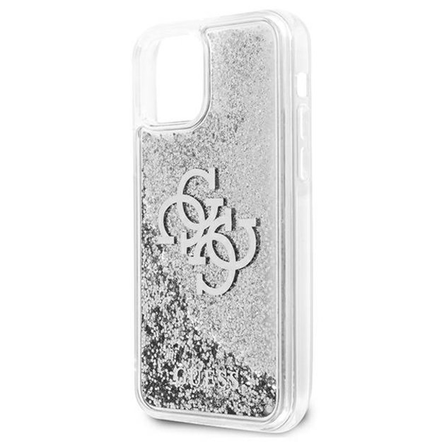 Guess GUHCP12LLG4GSI iPhone 12 Pro Max 6.7&quot  silver/silver hardcase 4G Big Liquid Glitter 12