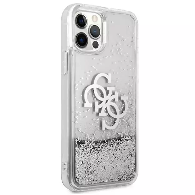 Guess GUHCP12LLG4GSI iPhone 12 Pro Max 6.7&quot  silver/silver hardcase 4G Big Liquid Glitter 3