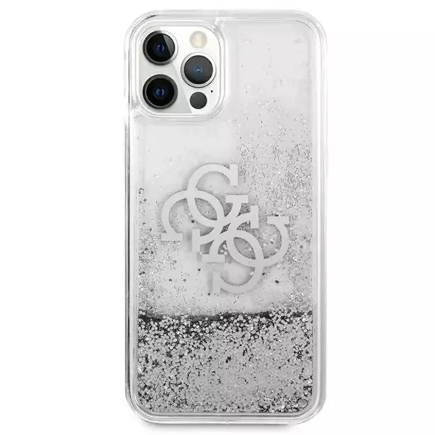 Guess GUHCP12LLG4GSI iPhone 12 Pro Max 6.7&quot  silver/silver hardcase 4G Big Liquid Glitter 2