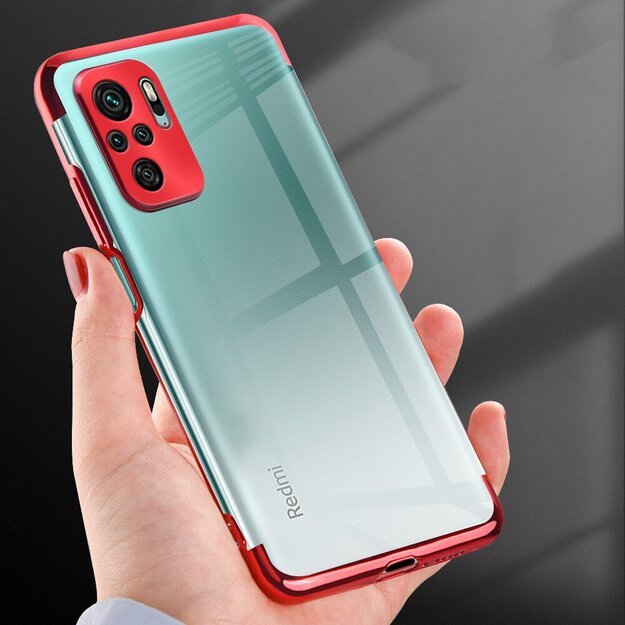 Clear Color Case Gel TPU Electroplating frame Cover for Xiaomi Redmi Note 10 5G / Poco M3 Pro black 15