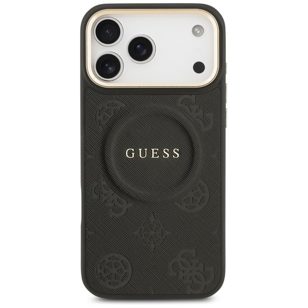 Guess Peony Hot Stamp MagSafe Case for iPhone 17 Pro Max - Black 2