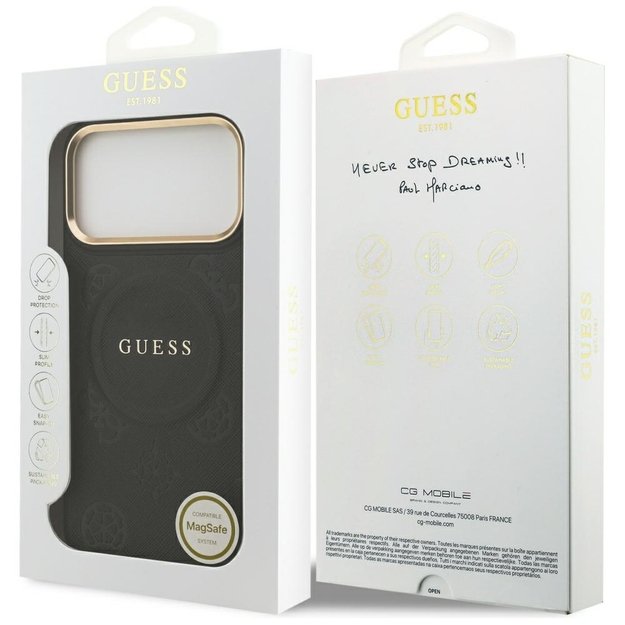 Guess Peony Hot Stamp MagSafe Case for iPhone 17 Pro Max - Black 7