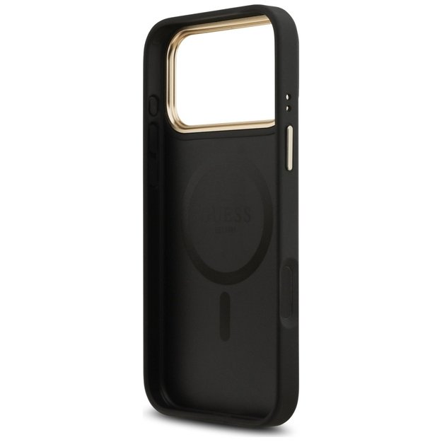Guess Peony Hot Stamp MagSafe Case for iPhone 17 Pro Max - Black 6