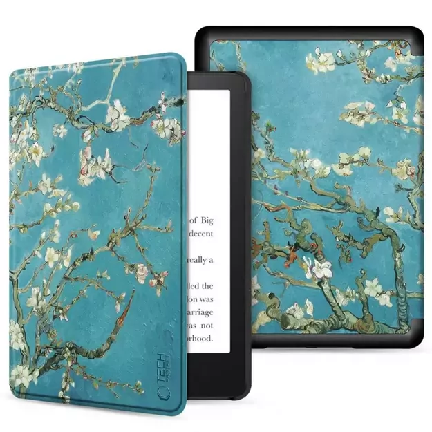 Tech-Protect SmartCase for Kindle 11&quot  2022 - Blue with Sakura Flowers