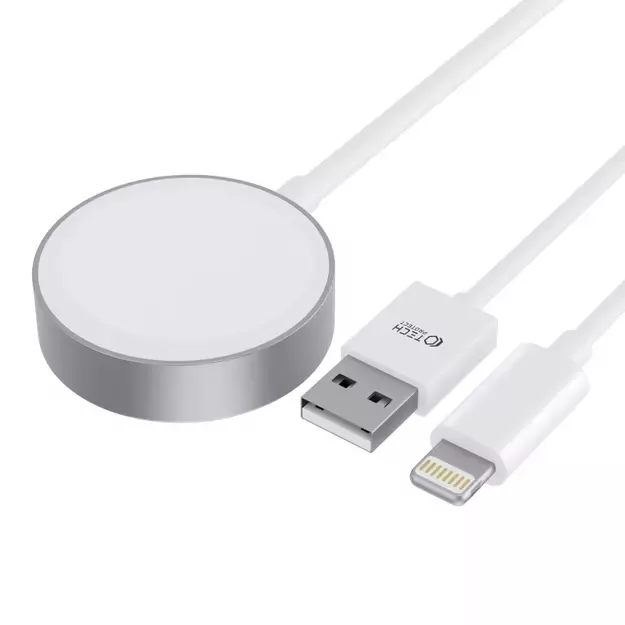 Tech-Protect UltraBoost 2in1 Magnetic Charger with USB-C / Lightning Cables for Apple Watch 1.5m - White 5