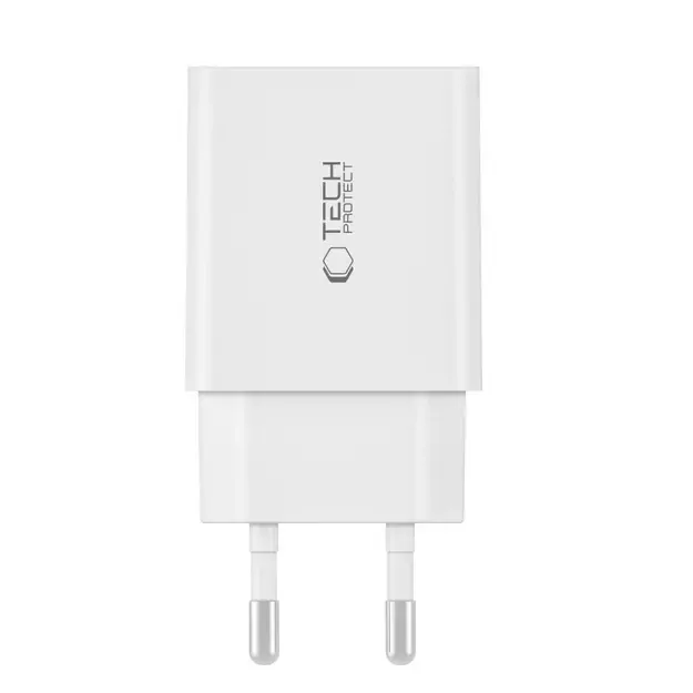 Tech-Protect NC30W USB-C PD 30W / USB-A QC 3.0 charger - white 8