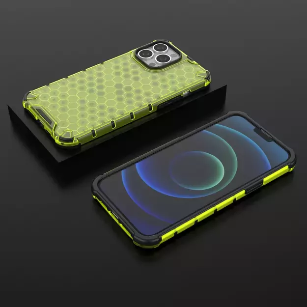 Honeycomb Case armor cover with TPU Bumper for iPhone 13 Pro Max green 4