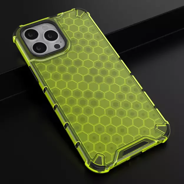 Honeycomb Case armor cover with TPU Bumper for iPhone 13 Pro Max green 5