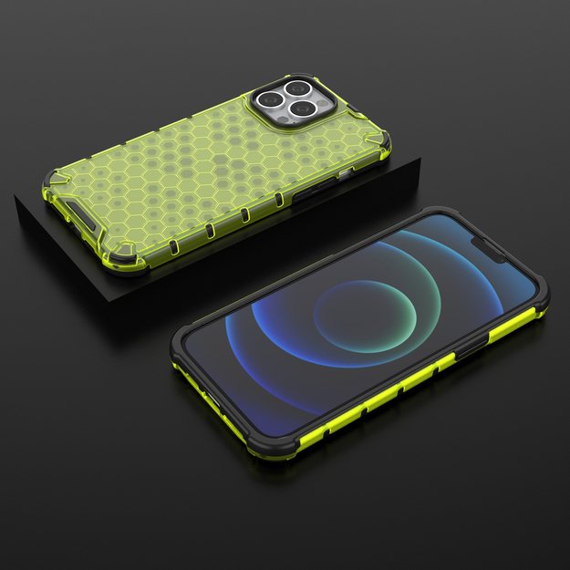 Honeycomb Case armor cover with TPU Bumper for iPhone 13 Pro Max green 17