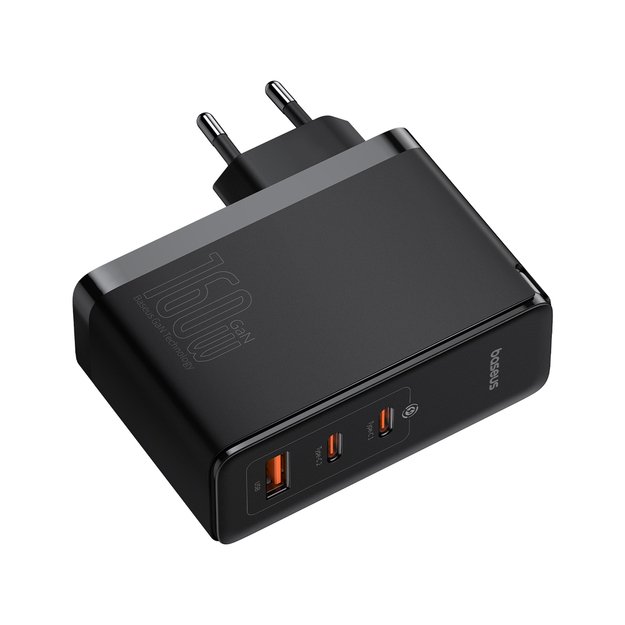 Baseus GaN5 Pro GaN charger 2x USB-C / USB-A 160W - black + USB-C - USB-C 240W cable - black 6