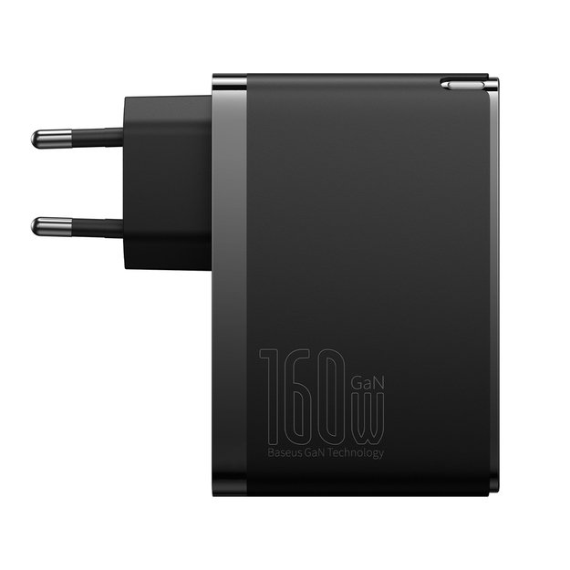 Baseus GaN5 Pro GaN charger 2x USB-C / USB-A 160W - black + USB-C - USB-C 240W cable - black 3