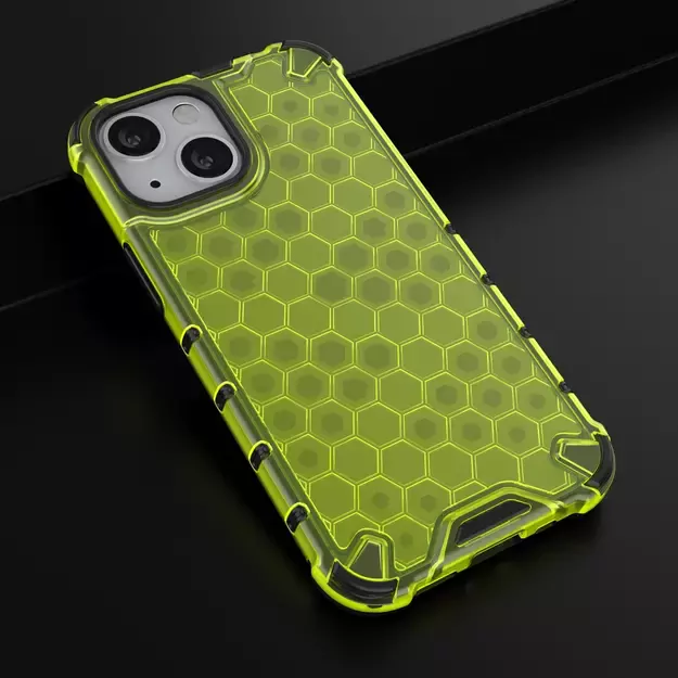 Honeycomb Case armor cover with TPU Bumper for iPhone 13 mini green 13