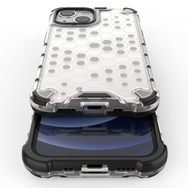 Honeycomb Case armor cover with TPU Bumper for iPhone 13 mini green 22