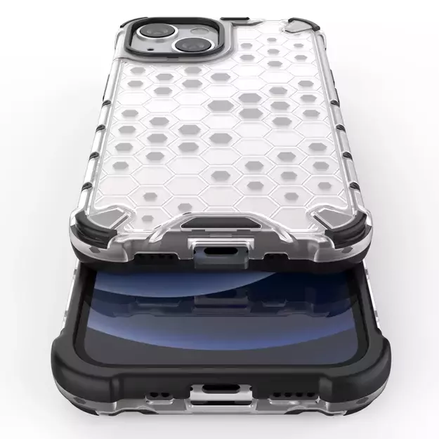 Honeycomb Case armor cover with TPU Bumper for iPhone 13 mini green 9