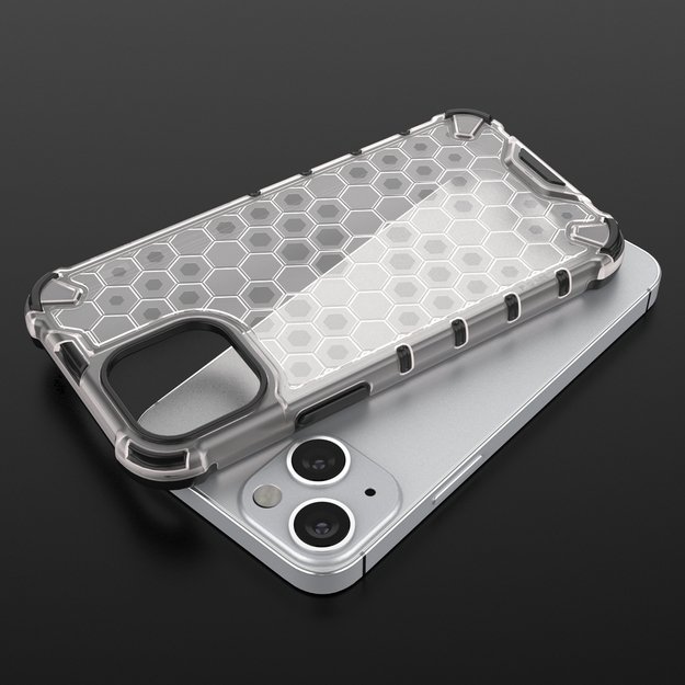 Honeycomb Case armor cover with TPU Bumper for iPhone 13 mini green 21