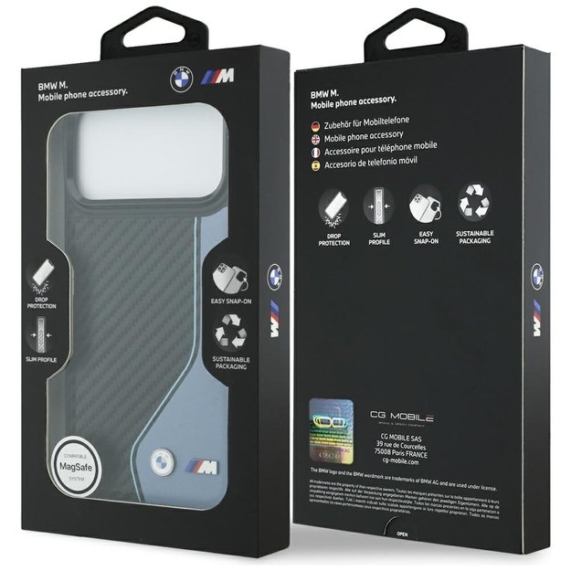 BMW M Carbon Logo MagSafe Case for iPhone 17 Pro Max - Blue 7