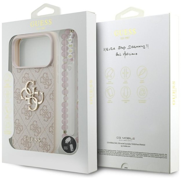 Guess 4G Strap 4G Classic Logo Case for iPhone 17 Pro Max - Pink 7