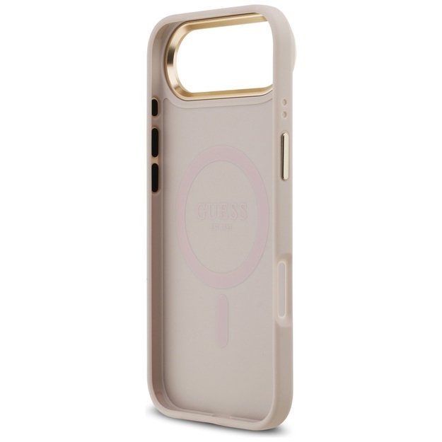 Guess 4G Strass Logo &amp  Big Strap Metal Buttons MagSafe Case for iPhone Air - Pink 5