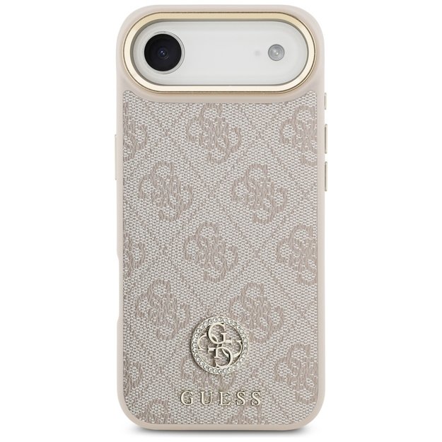 Guess 4G Strass Logo &amp  Big Strap Metal Buttons MagSafe Case for iPhone Air - Pink 1