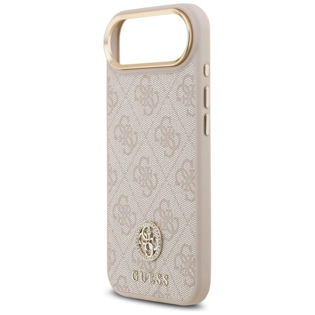 Guess 4G Strass Logo &amp  Big Strap Metal Buttons MagSafe Case for iPhone Air - Pink 4
