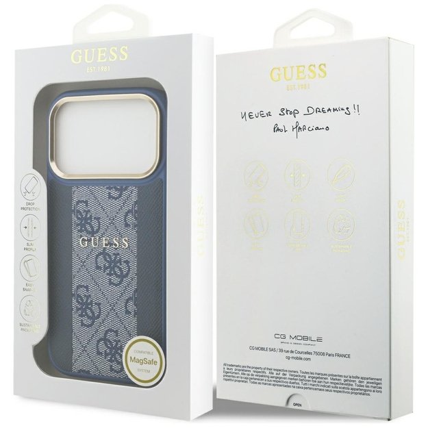 Guess 4G Stripe MagSafe Case for iPhone 17 Pro - Blue 1